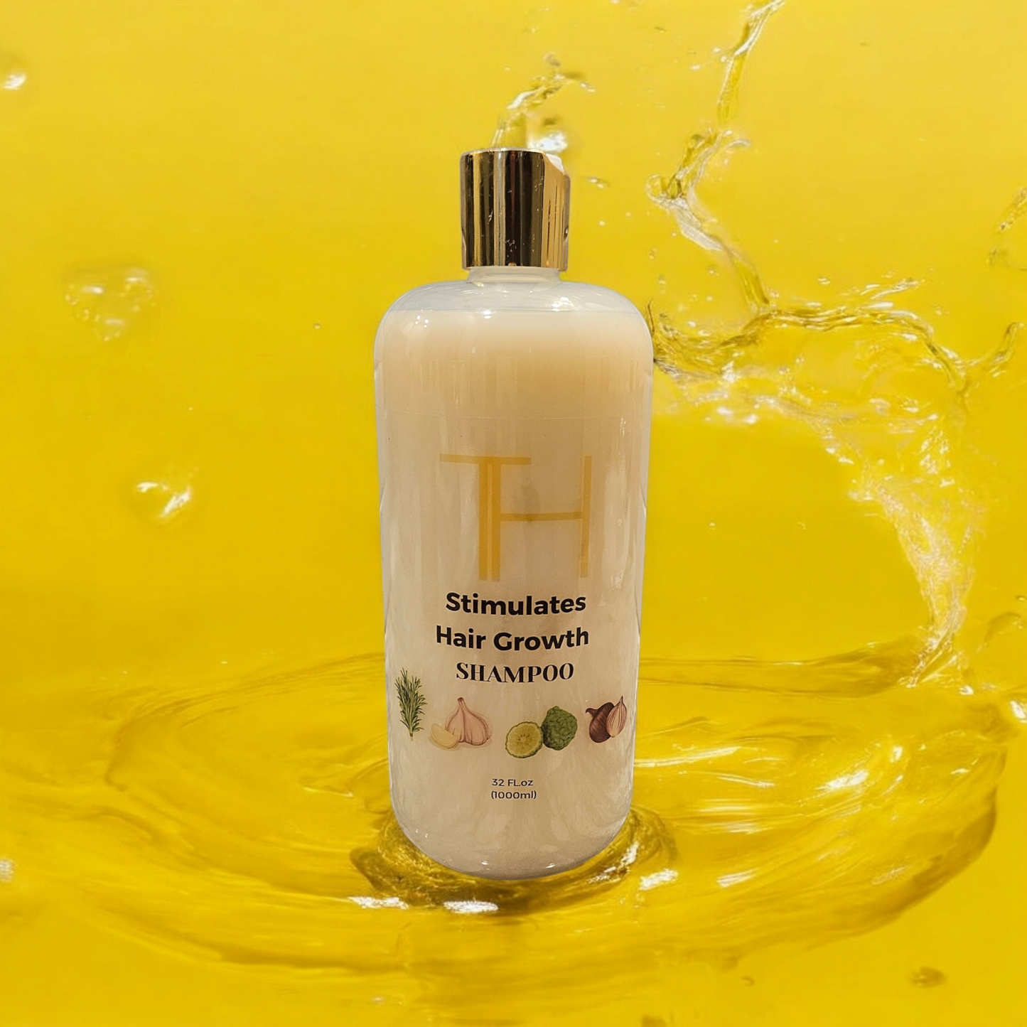 TH Shampoo for Hair Growth & Anti-Hair Loss with Onion, Garlic, Rosmery and Bergamot.